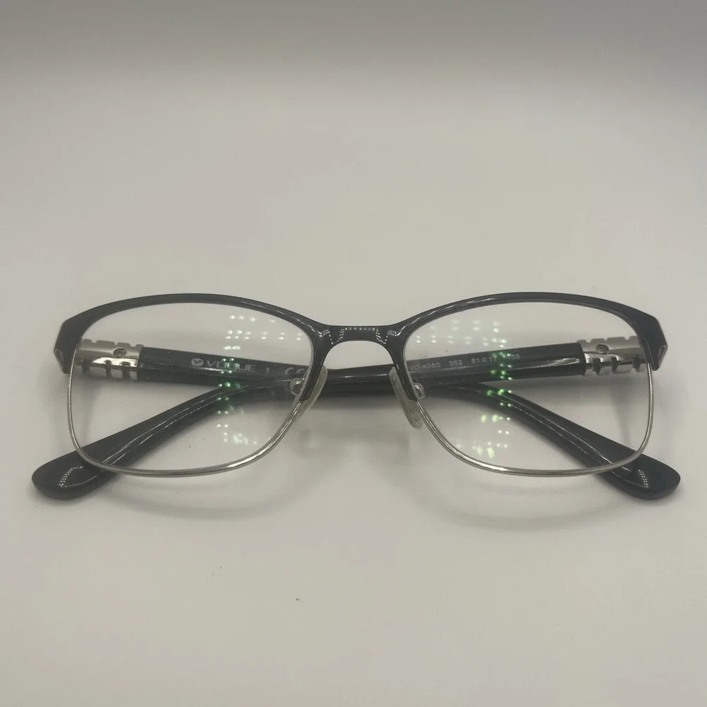 Vogue Eyeglasses Frame Vo 4050 352 Womens Black Metal Cat Eye 51-17-135mm #434